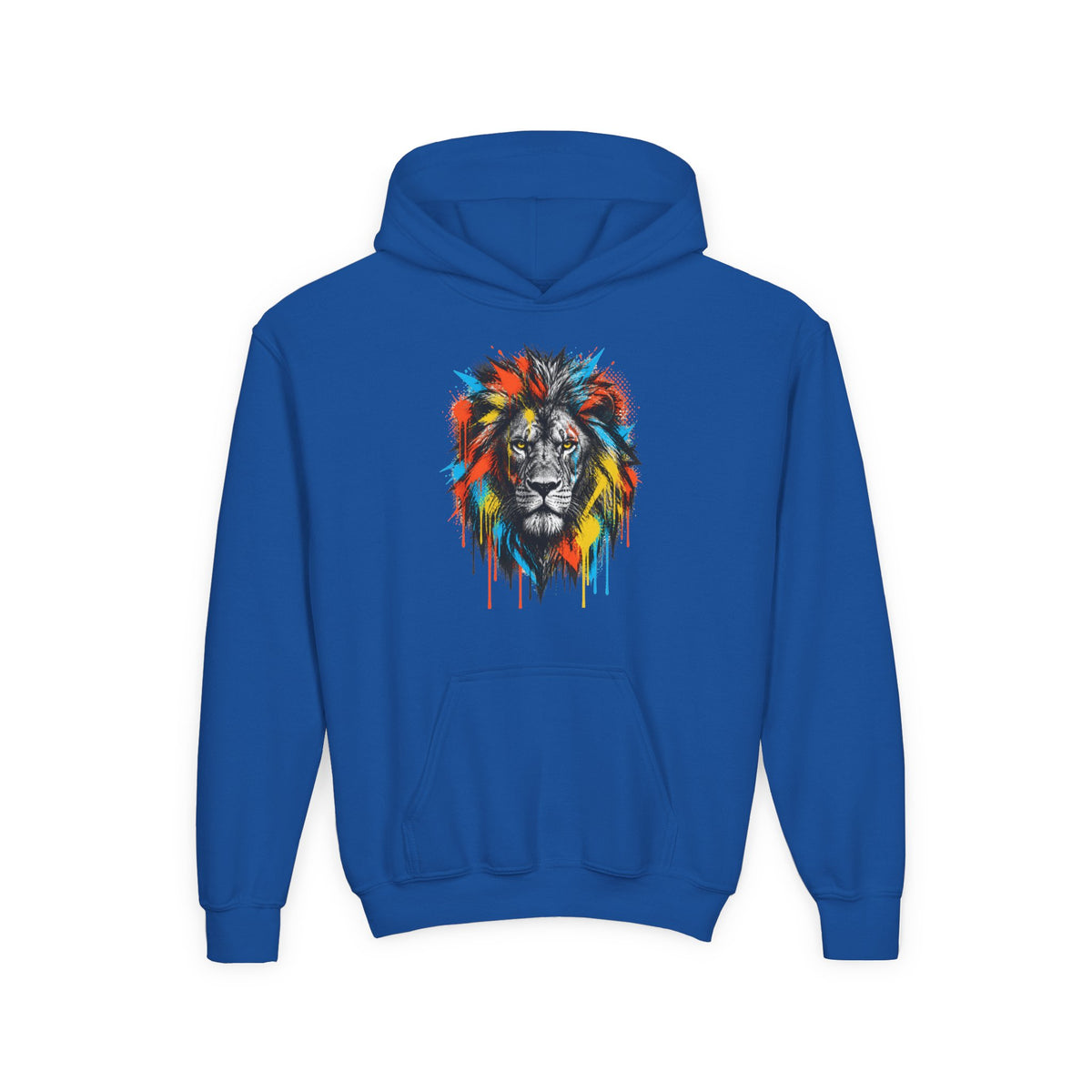Lion Spirit Paint Drips Youth Hoodie