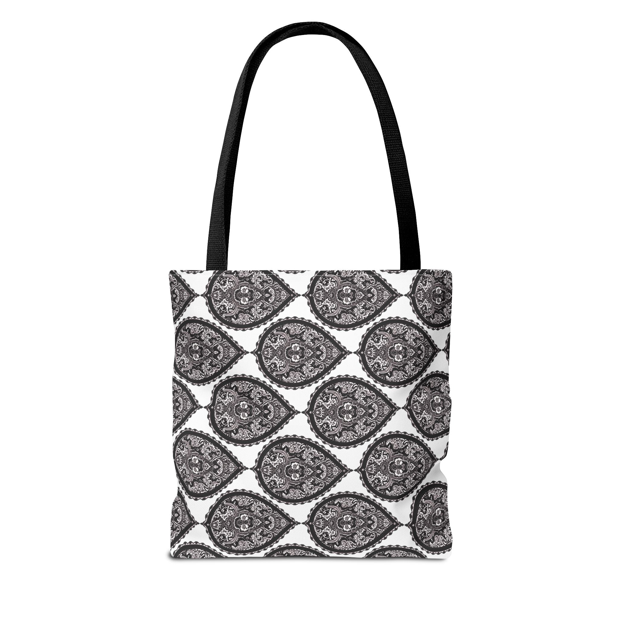 Tote Bag | Black & White Paisley Pattern