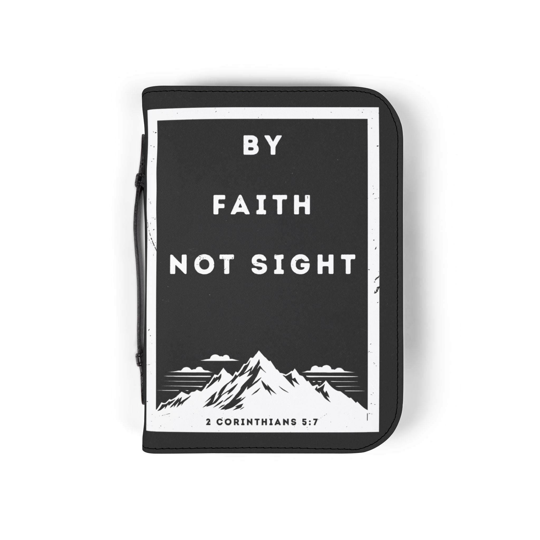 Bible Cover | 2 Cor 5:7 Scripture Zippered Case 'By Faith Not Sight'