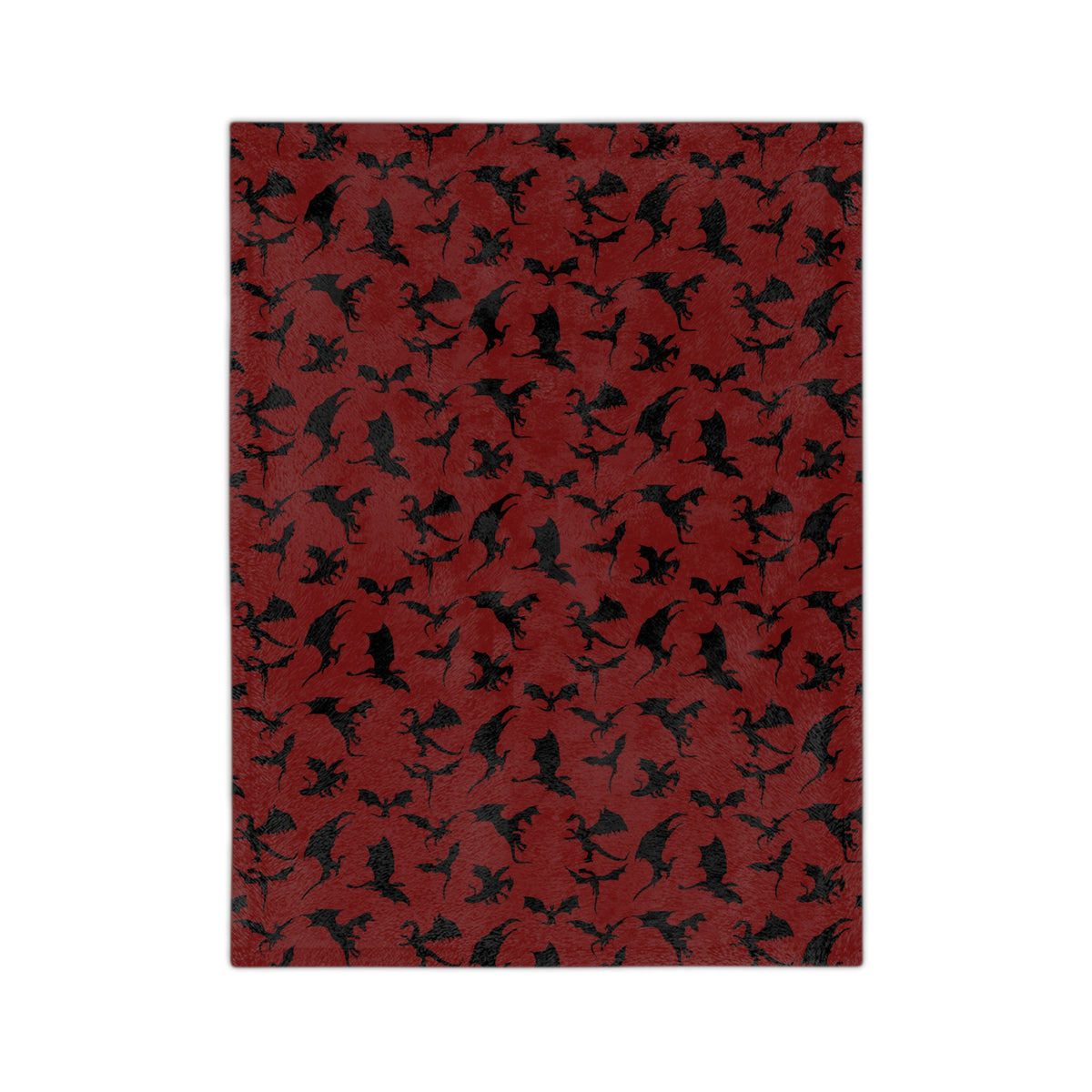 Crimson Dragons' Silhouettes Velveteen Throw