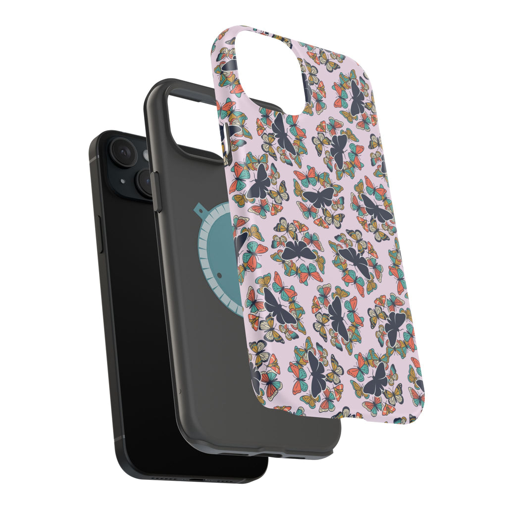 Phone Cases | Pastel Butterflies and Moths Pattern Magnetic Impact-Resistant Case