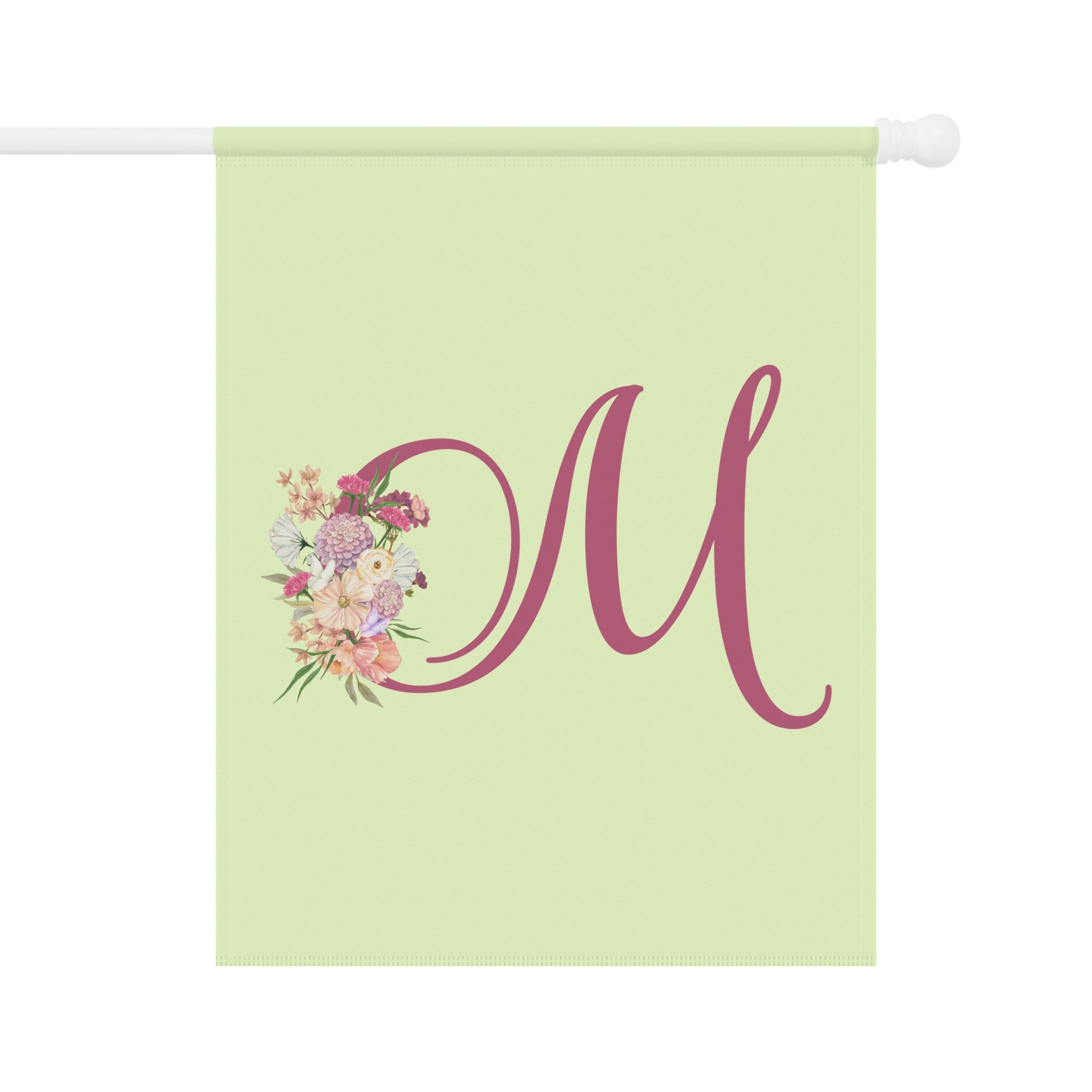 Home & Garden Banner | 'M' Monogram Crisp Colors Floral Flag