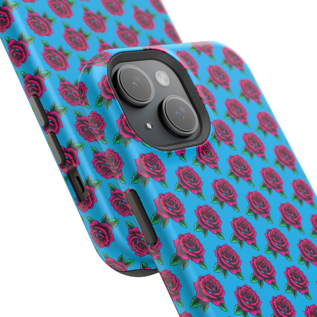 Phone Cases | Bright Rose Pattern Magnetic Impact-Resistant Case