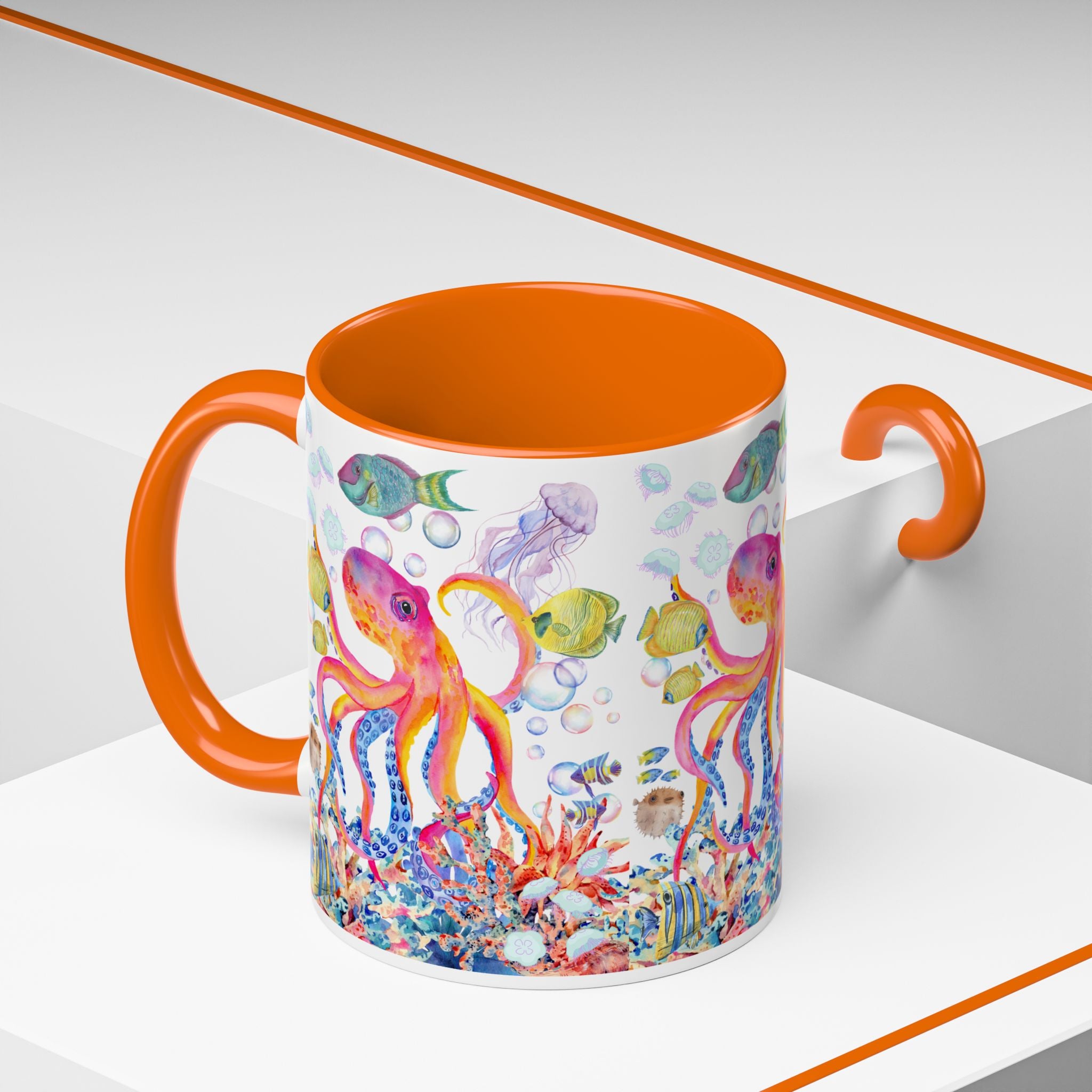 Coffee Mug | Colorful Octopus Accent Mug 11/15oz