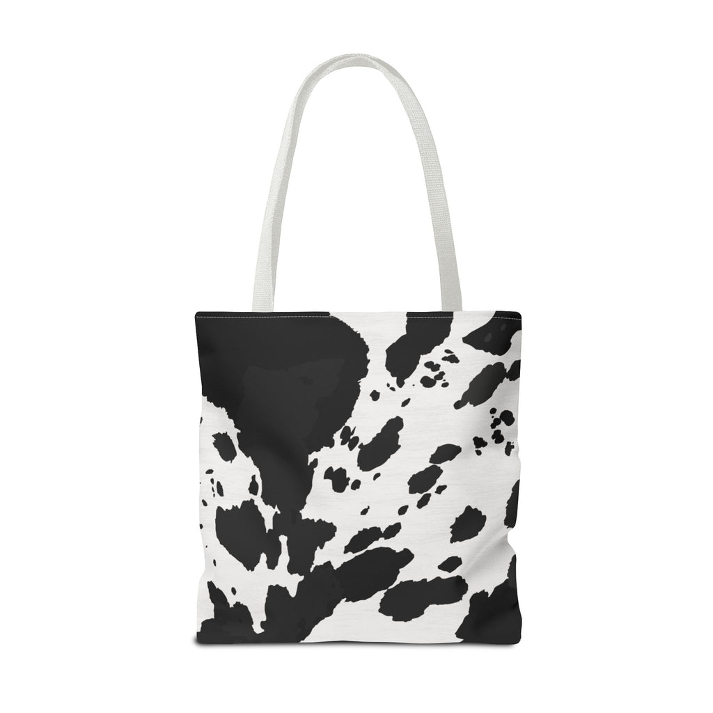 Tote Bag | Black & White Cow Print Patterned Shoulder Tote