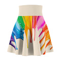 Women's Skater Skirt | Colorful Paint Drip Midi