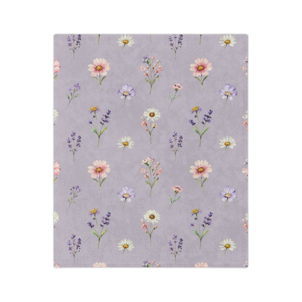 Lilac Purple and Wild Flowers Microfiber Throw