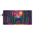 Mousepad | Sunset Mountain Cabin LED Gaming Mouse Pad | RGB Desk Mat