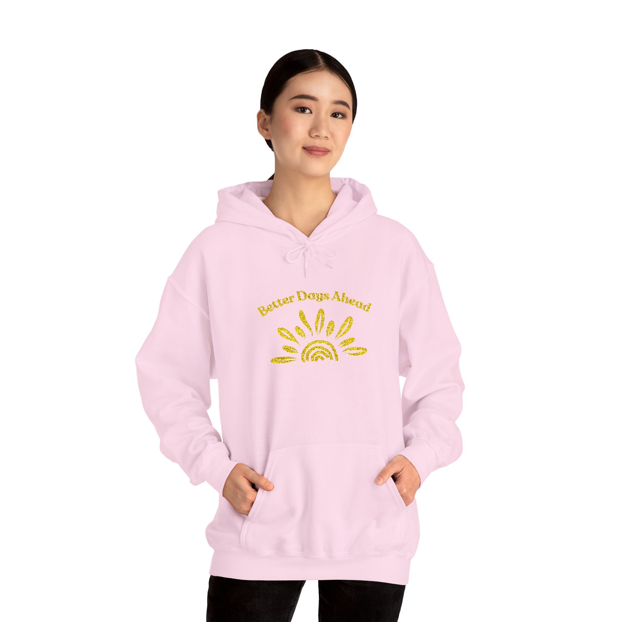 Hoodie | ‘Better Days Ahead’ Above a Sunrise  Embroidered Graphic