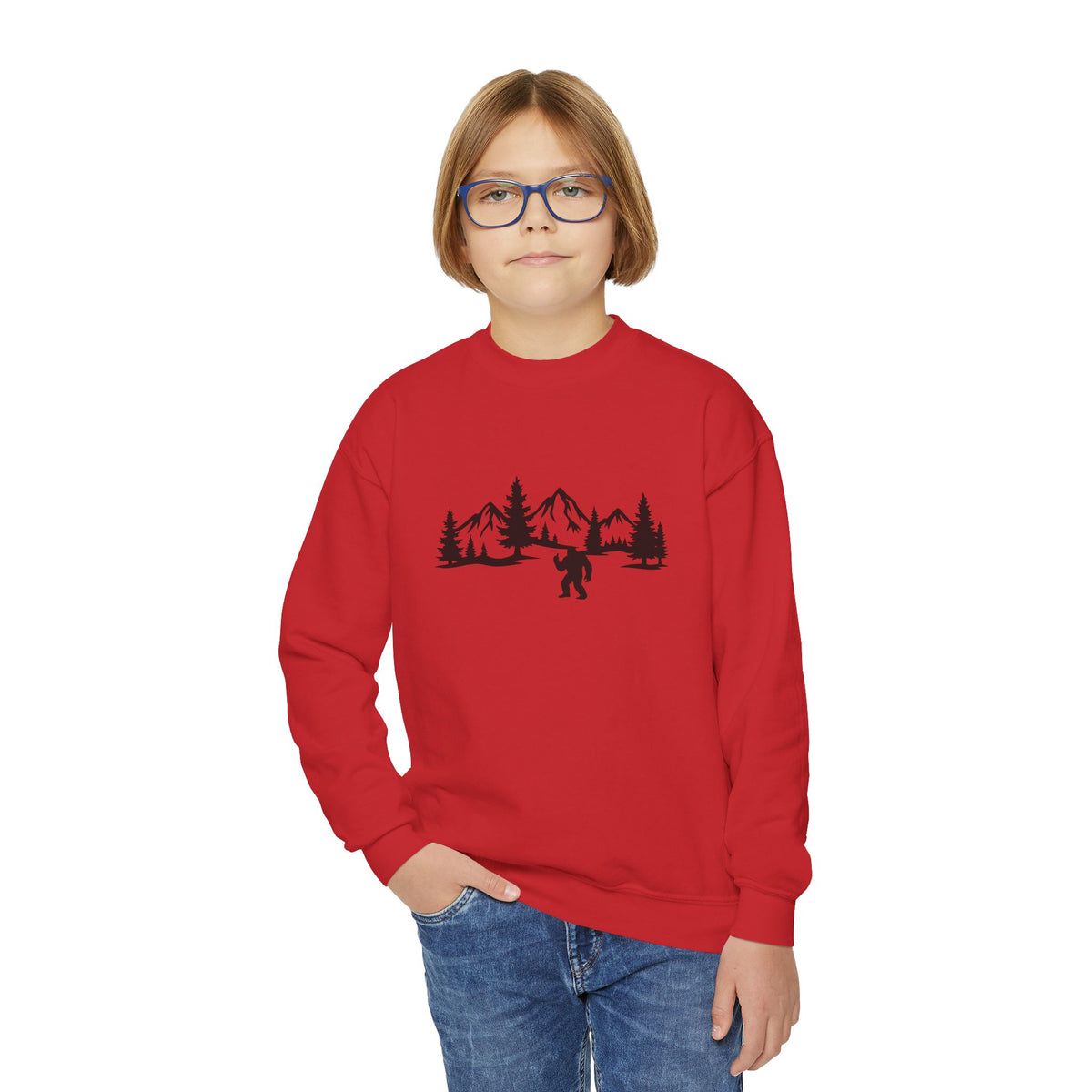 Thumbs Up Bigfoot Youth Sweatshirt