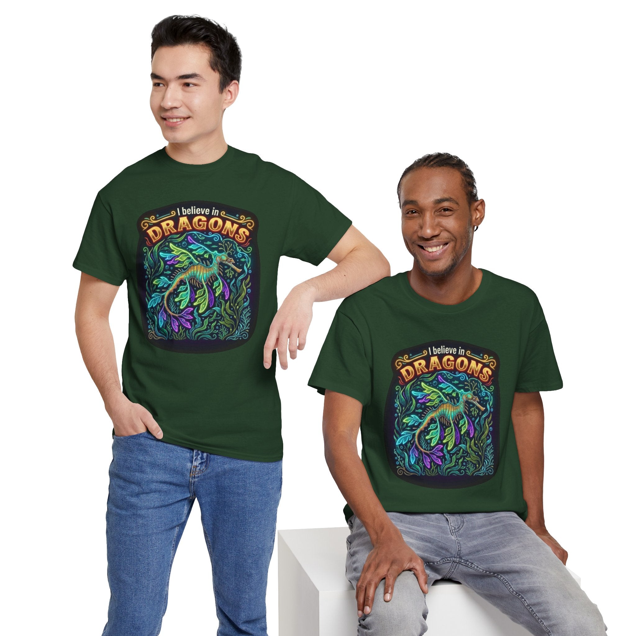 T-Shirt | 'I Believe in Dragons' Colorful Graphic Tee