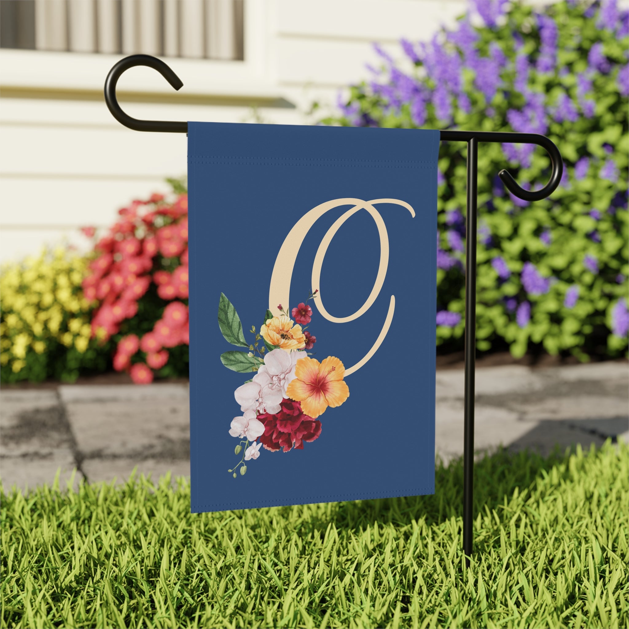 Home & Garden Banner | 'C' Monogram Floral Flag