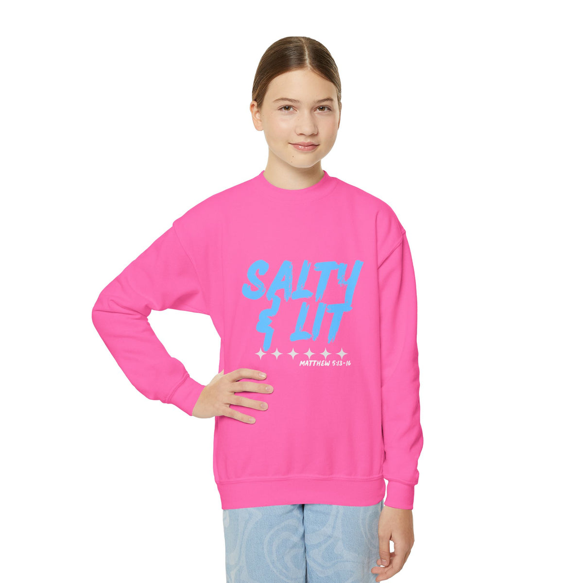 “Salty & Lit” Christian Graphic Sweatshirt