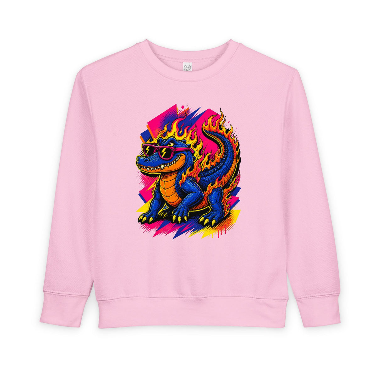 Bold Neon Alligator Sweatshirt for Tots