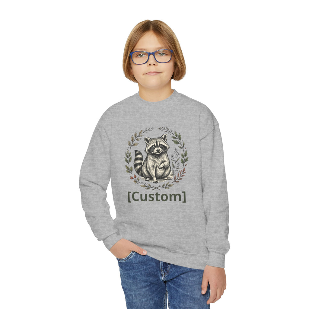 Customizable Sweatshirt with Cute Raccoon Graphic