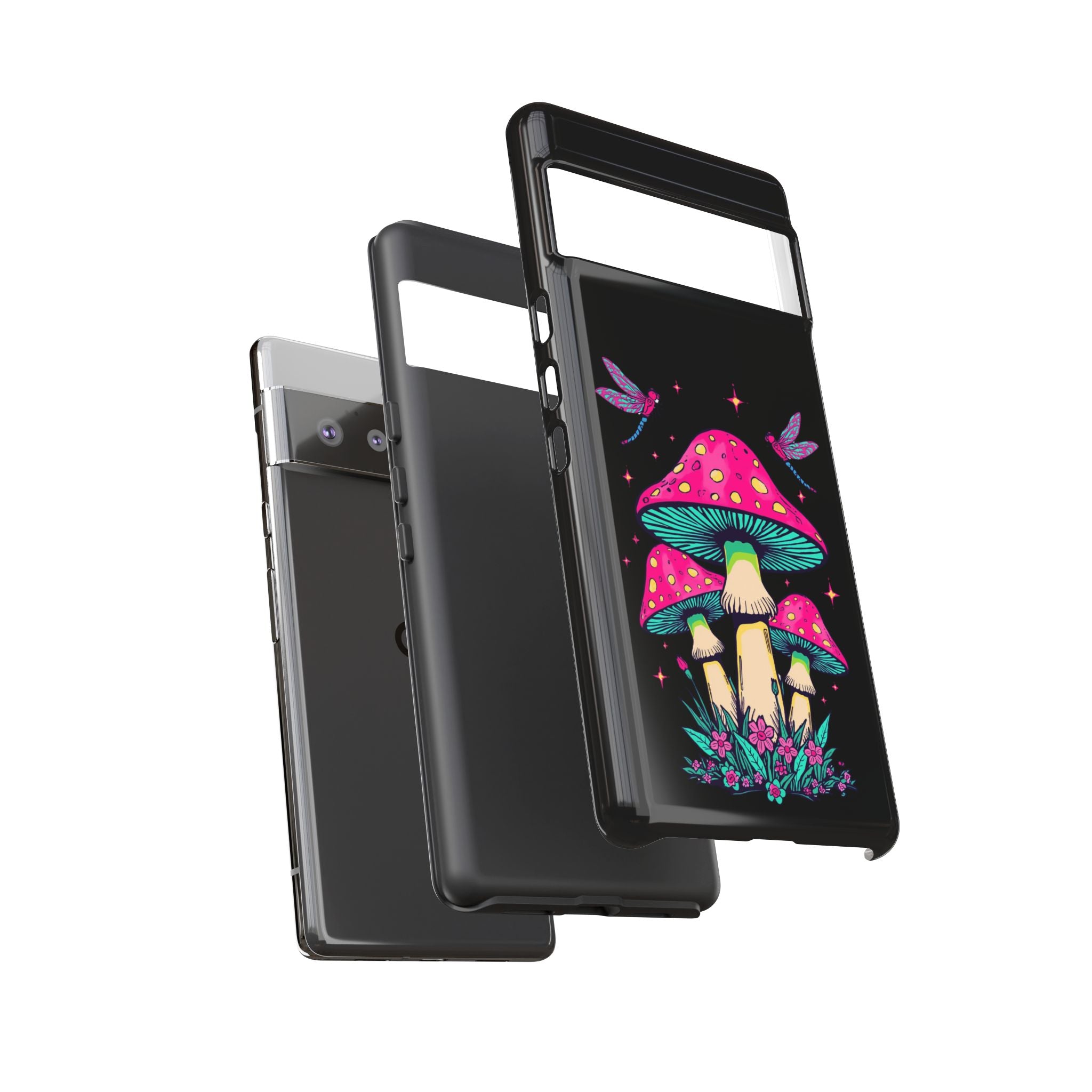 Phone Cases | Colorful Mushroom and Dragonfly Print Tough Case