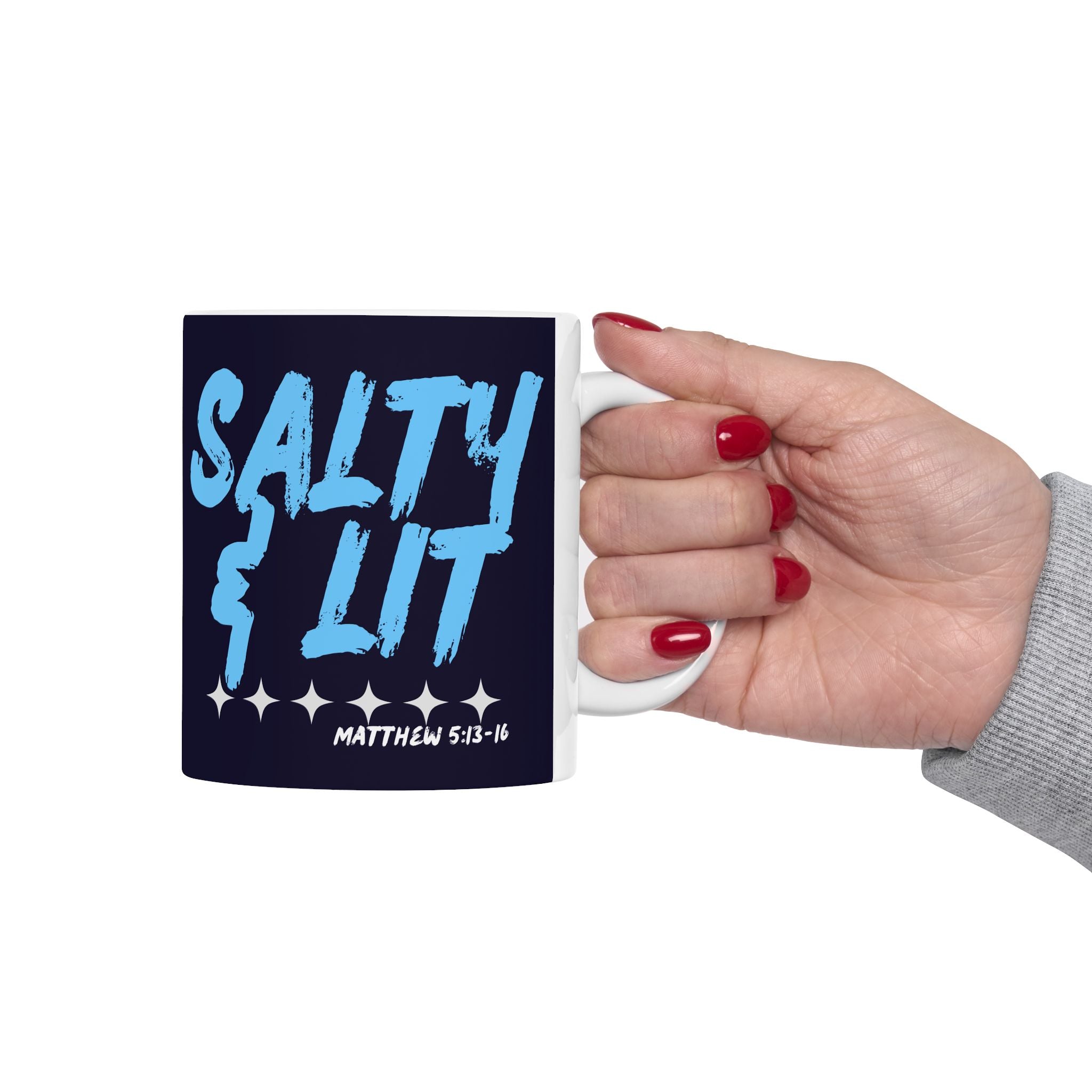 Coffee Mug | 'Salty & Lit' Script Ceramic Cup