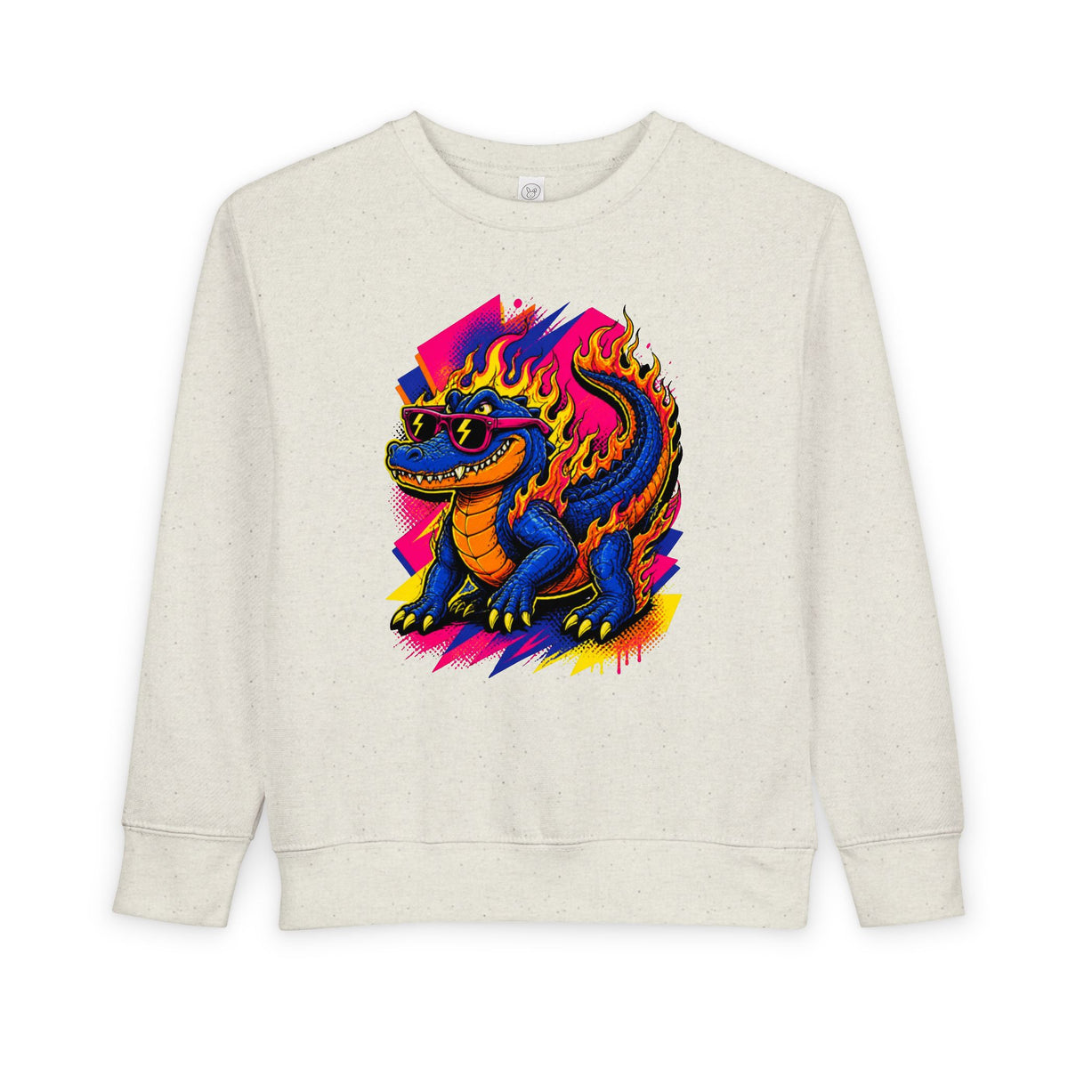Bold Neon Alligator Sweatshirt for Tots