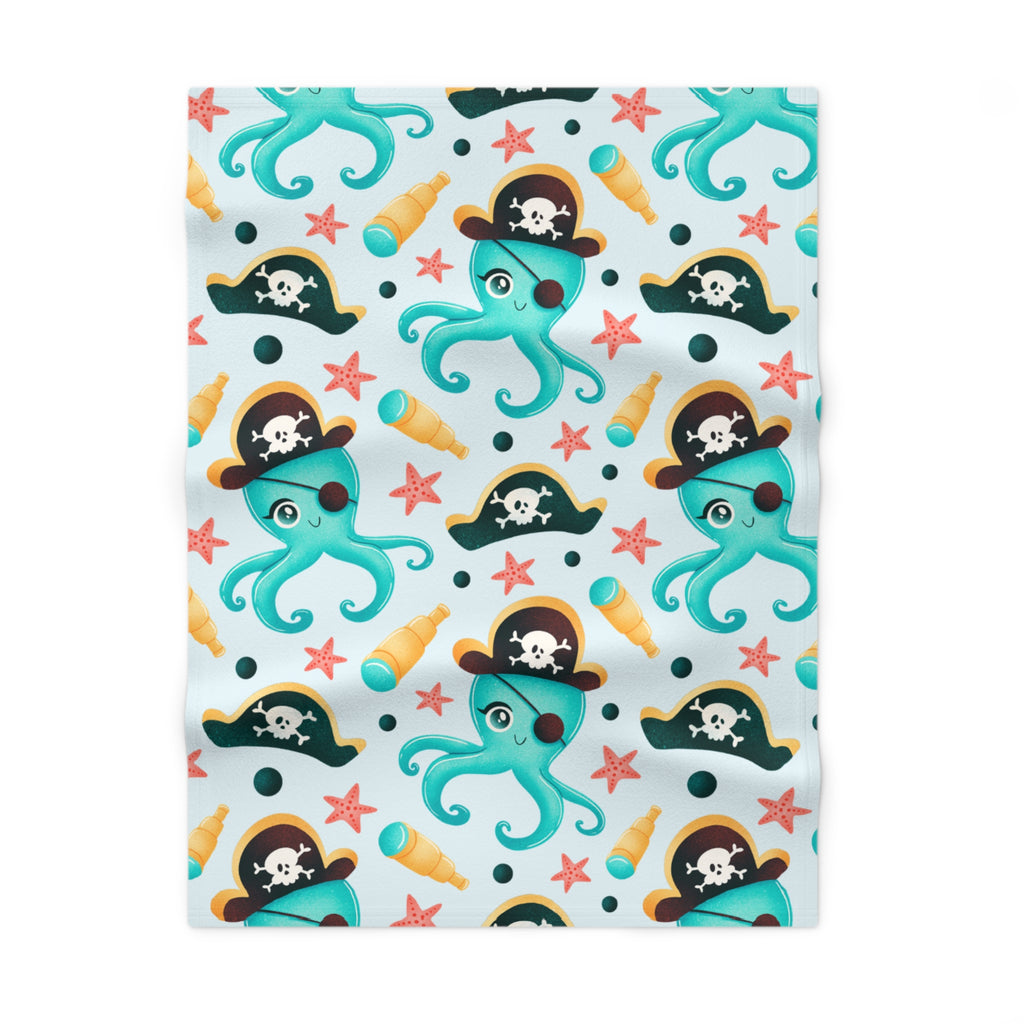 Baby Blanket | Soft Fleece Pirate Octopus Infant Throw for Nursery