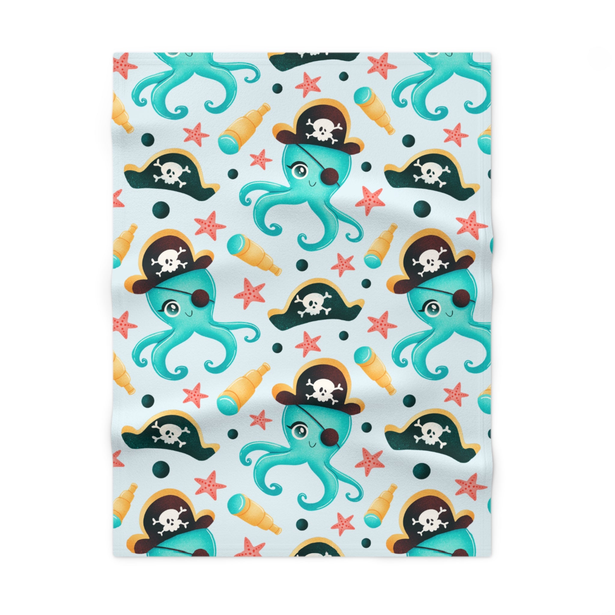Baby Blanket | Soft Fleece Pirate Octopus Infant Throw for Nursery