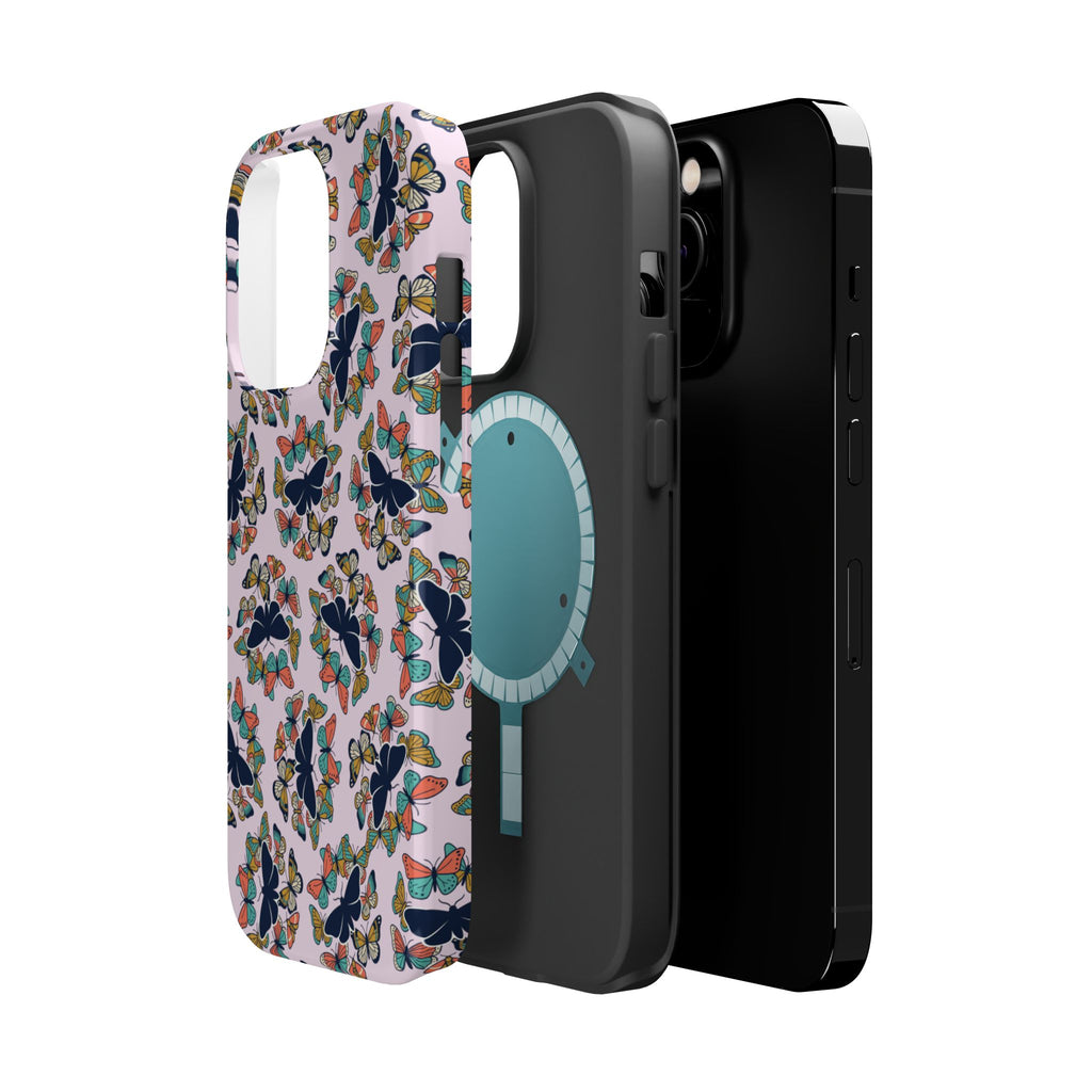 Phone Cases | Pastel Butterflies and Moths Pattern Magnetic Impact-Resistant Case