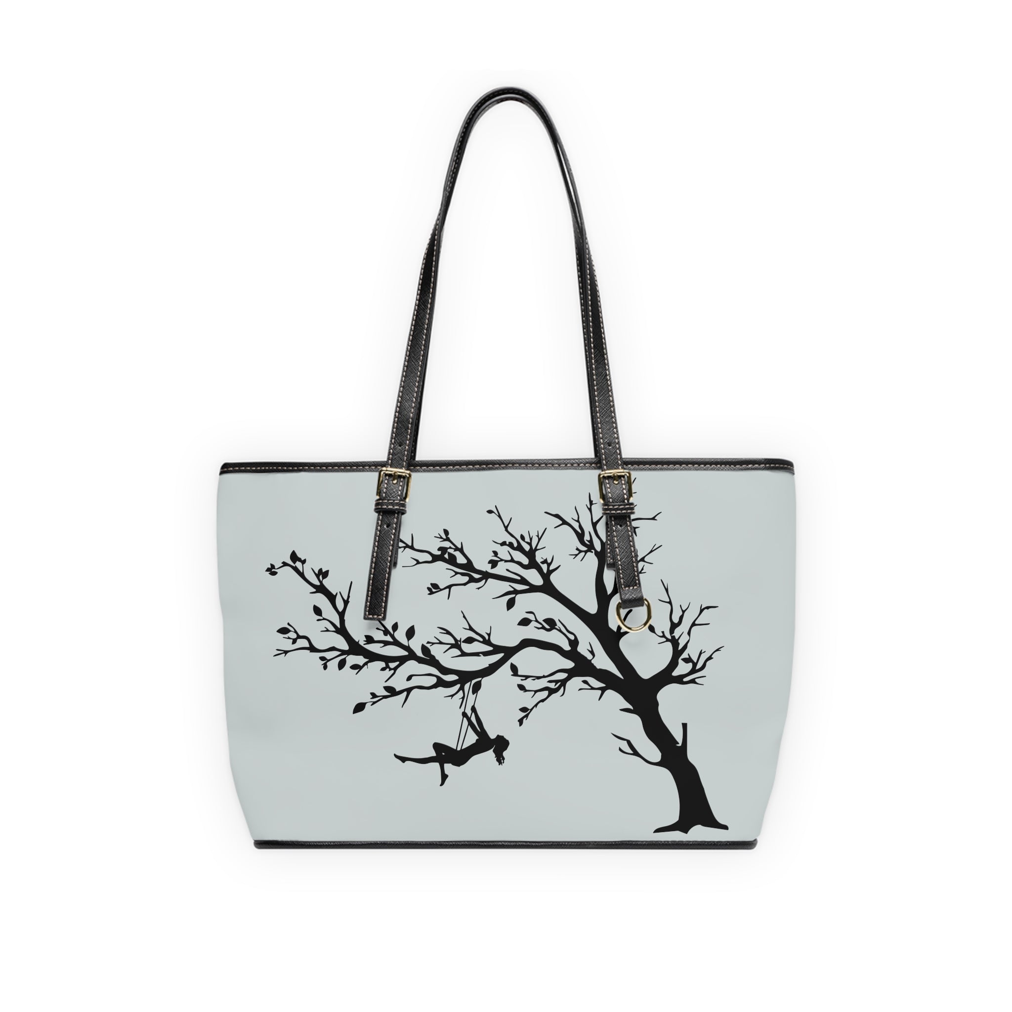 Handbag | Silhouette Illustration PU Leather Shoulder Tote