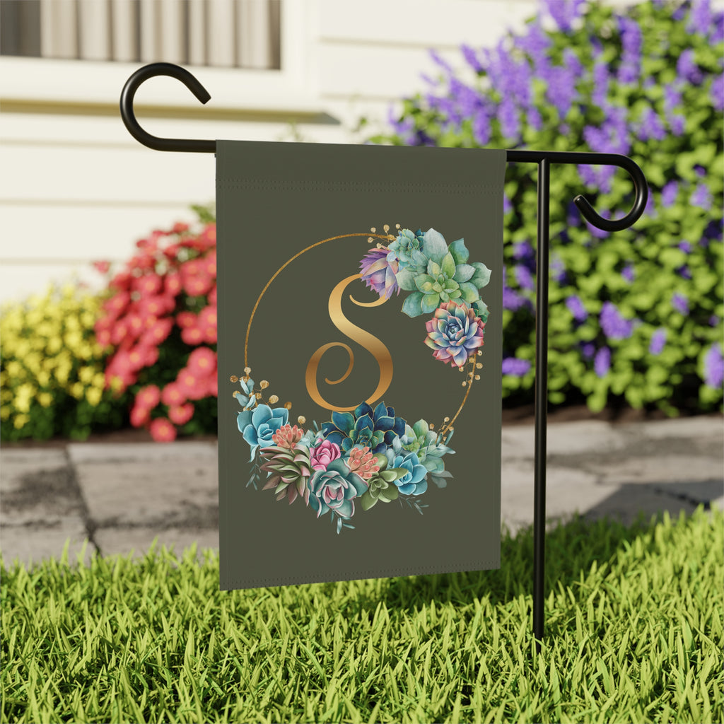 Home & Garden Banner | 'S' Monogram Succulents Flag