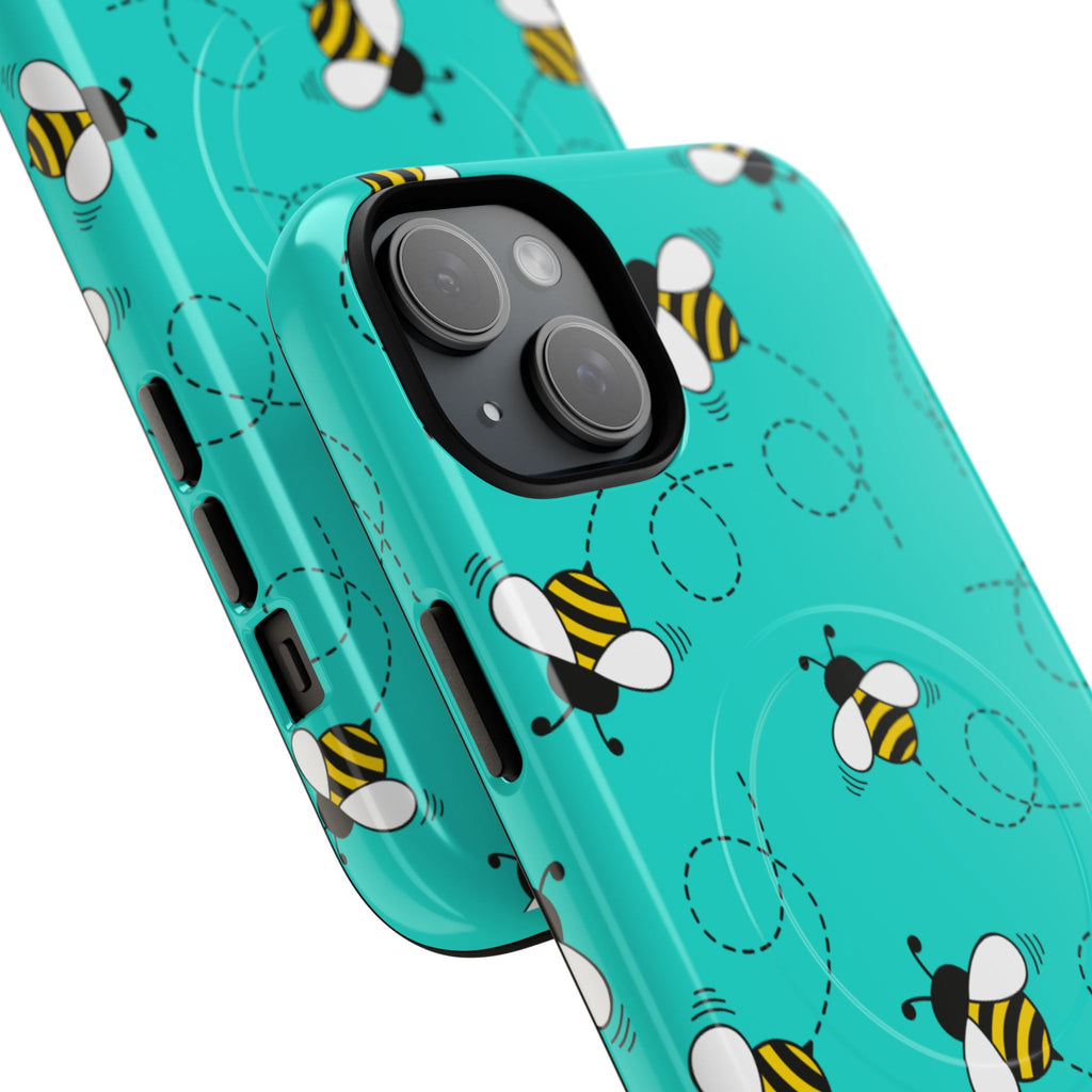 Phone Case | Cute Turquoise Bumblebee Tough Magnetic Phone Case