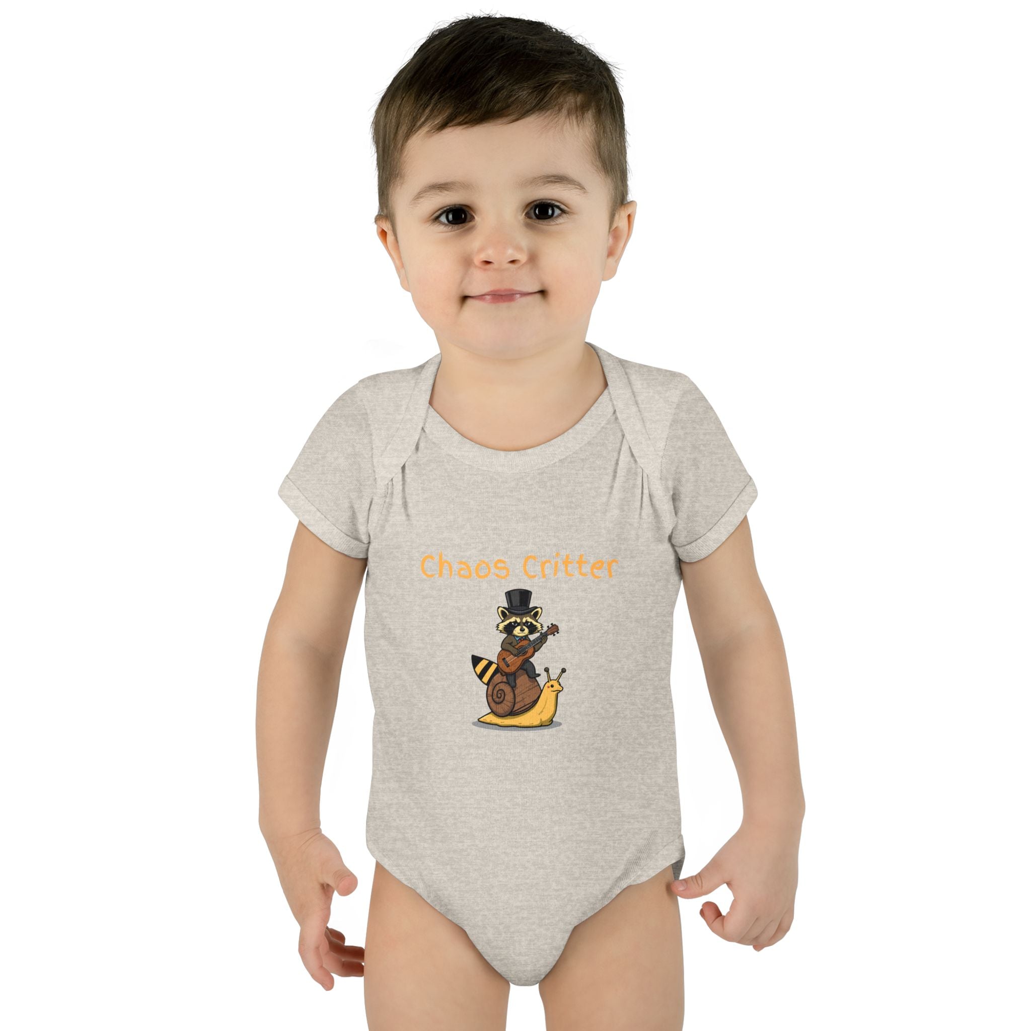 Baby Bodysuit | 'Chaos Critter' Playful Racoon Baby Onesie