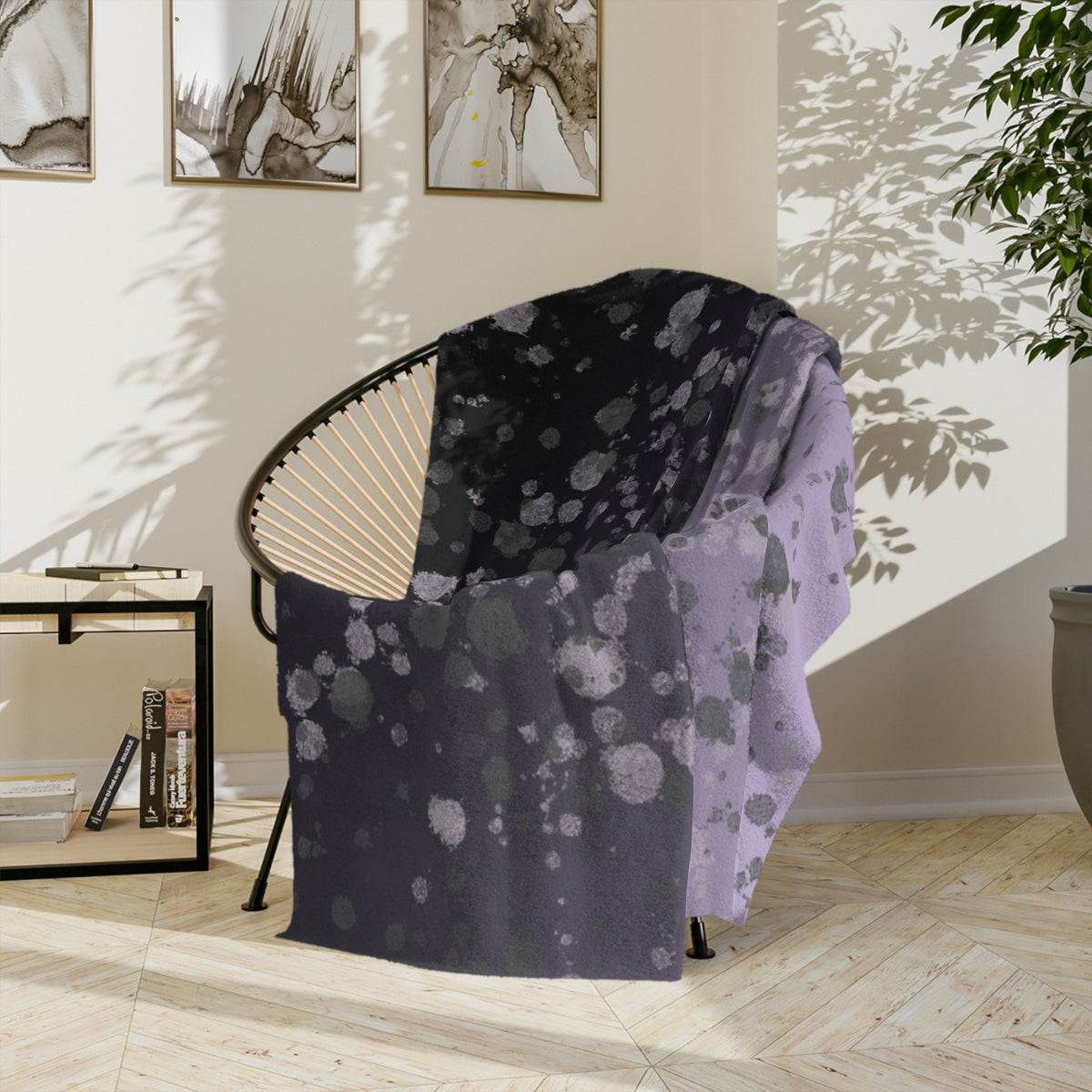 Soft Lavender Splatter Microfiber Throw