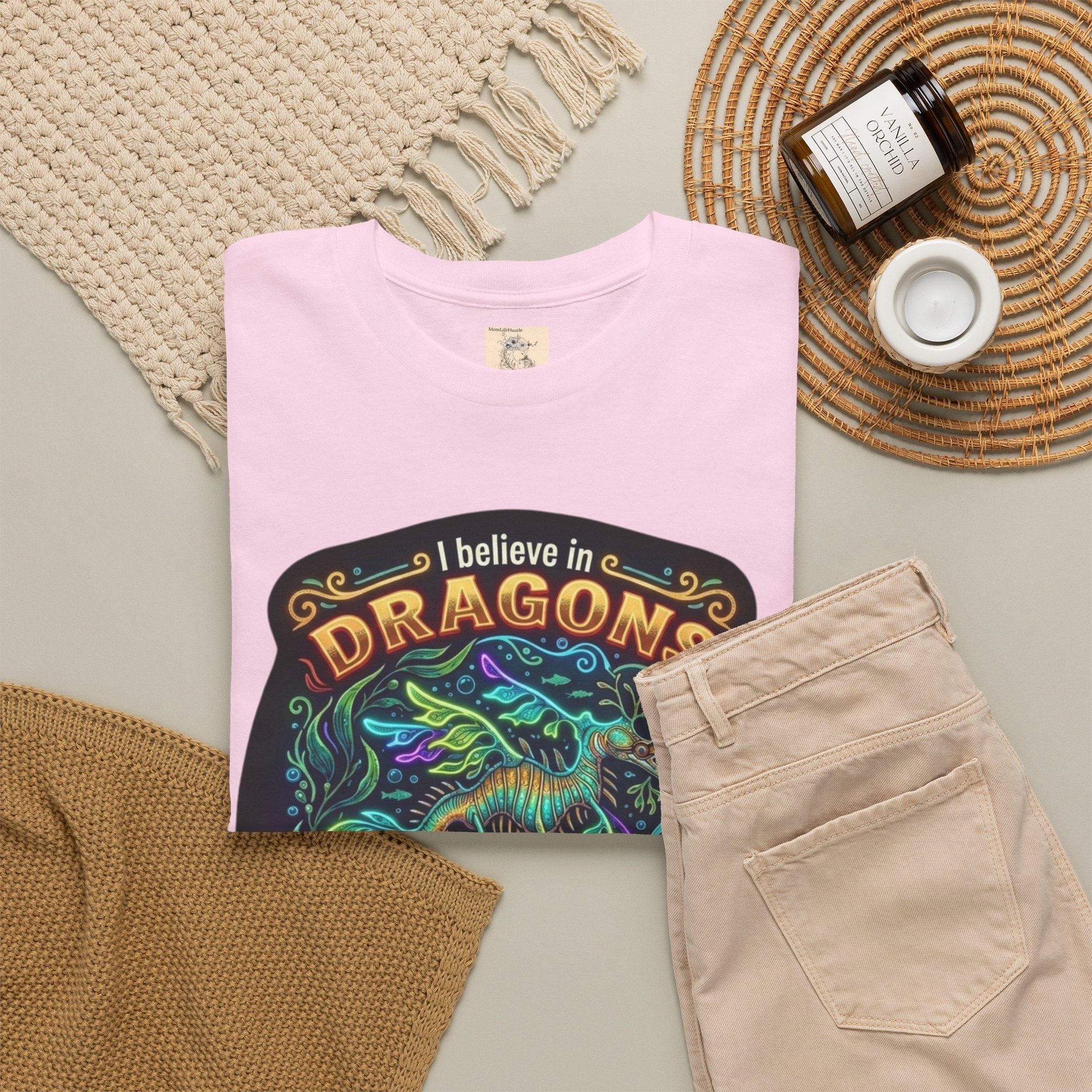 T-Shirt | 'I Believe in Dragons' Colorful Graphic Tee