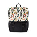 Backpack | Retro Musical Pattern Canvas Shoulder Bag