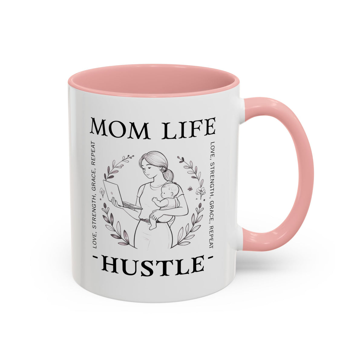 Mom Life Hustle Ceramic Accent Mug