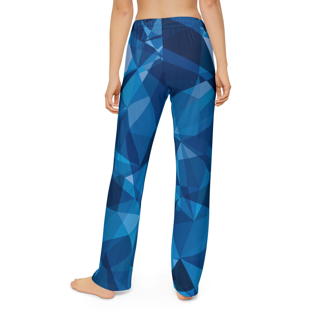 Pajama Pants | Blue Geometric Crystal Print Children's Lounge Pants