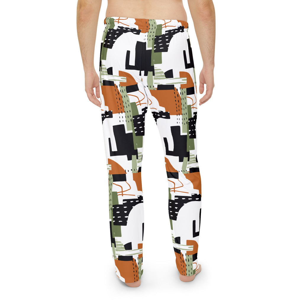 Abstract Retro-Pattern Pajama Pants