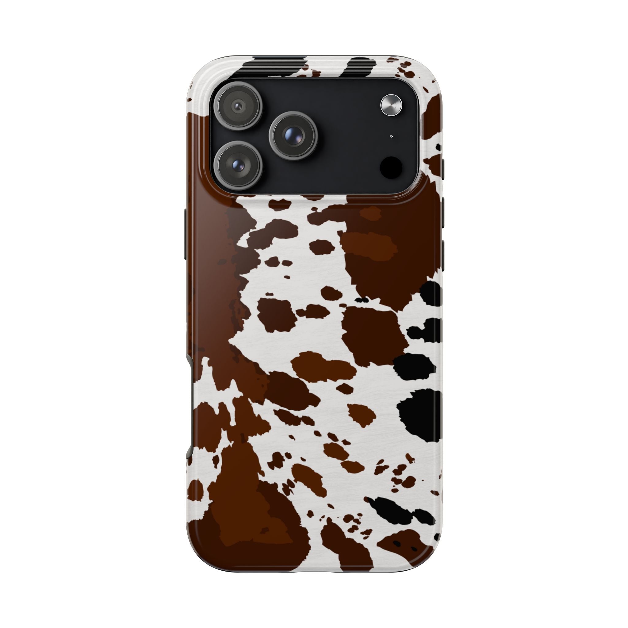 Phone Case | Brown & White Cowhide Pattern Tough Protective Cover