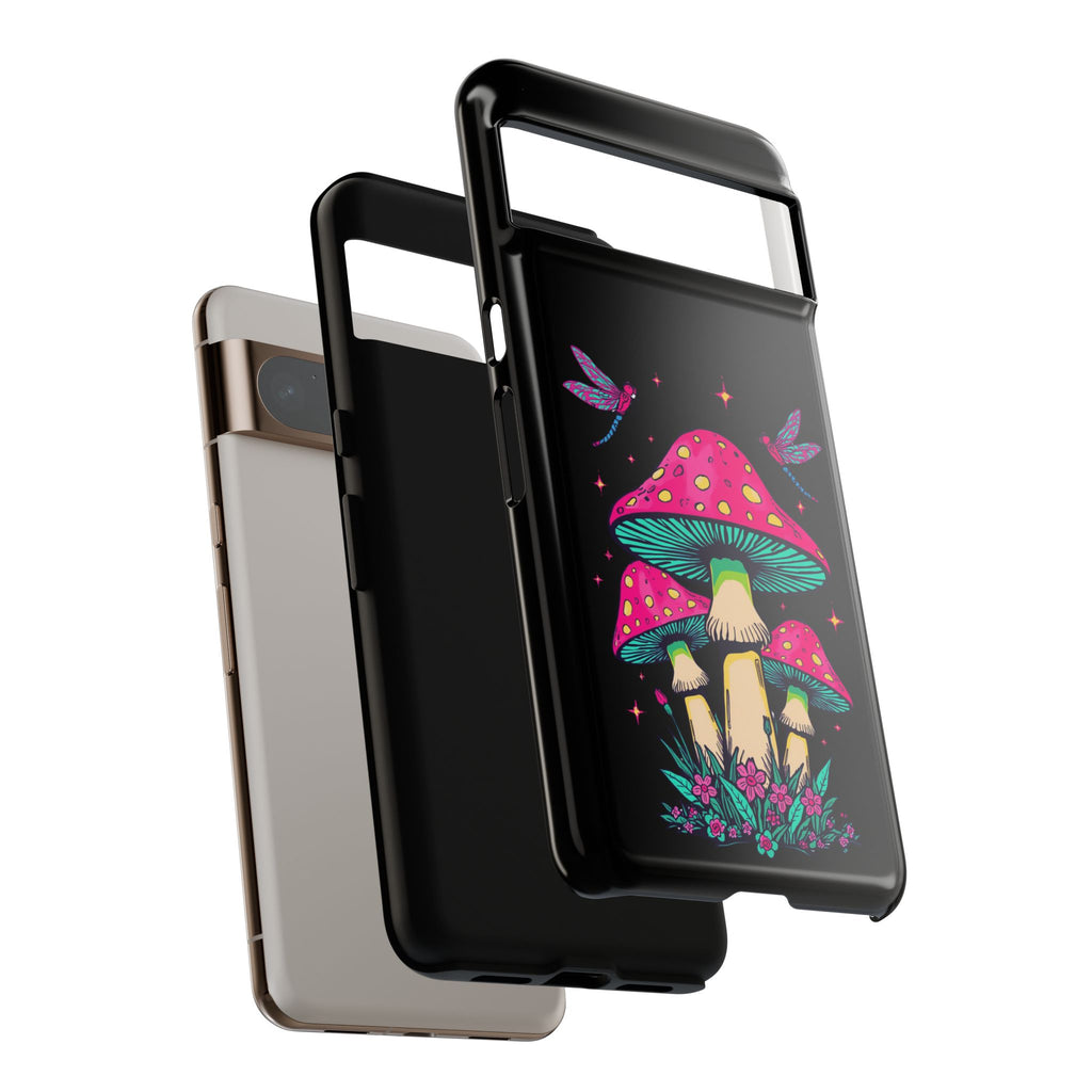 Phone Cases | Colorful Mushroom and Dragonfly Print Tough Case
