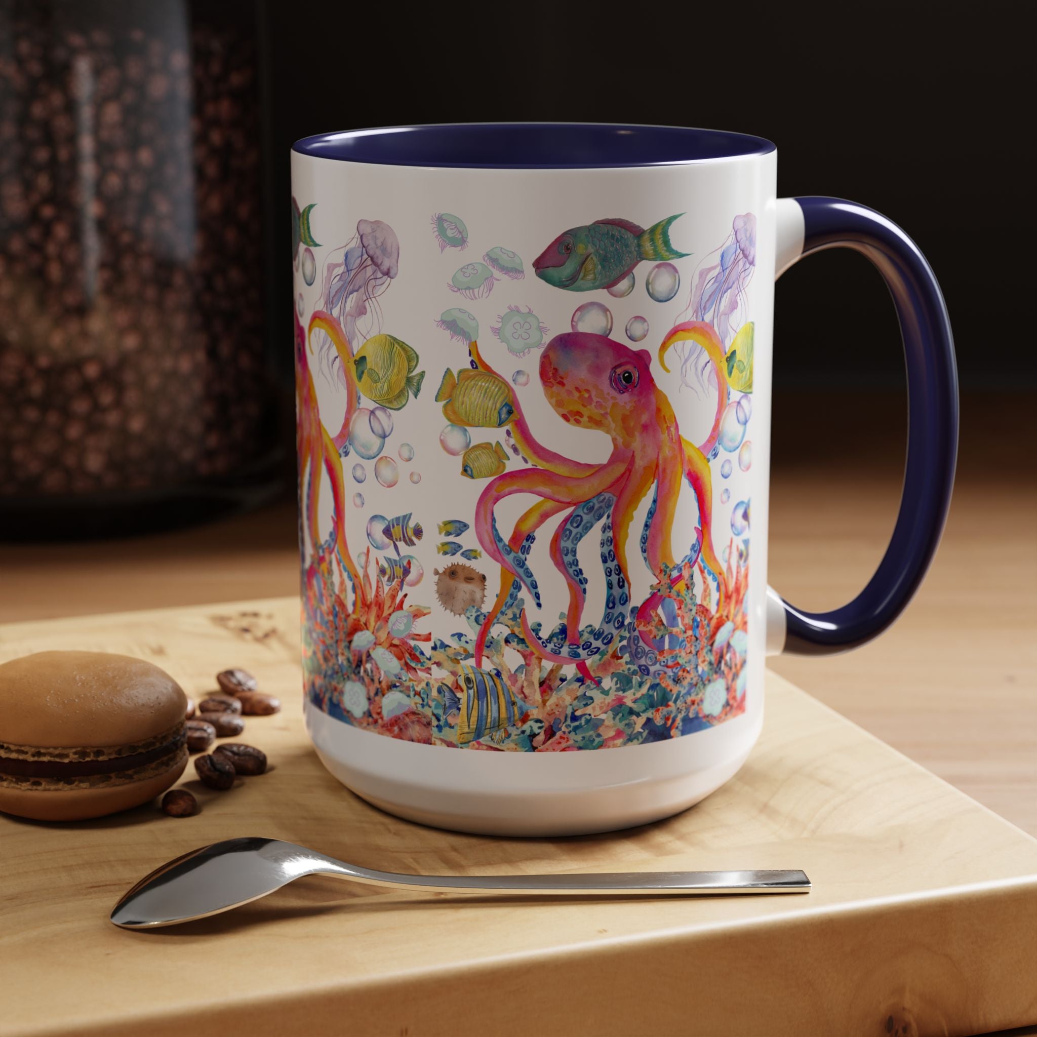 Coffee Mug | Colorful Octopus Accent Mug 11/15oz