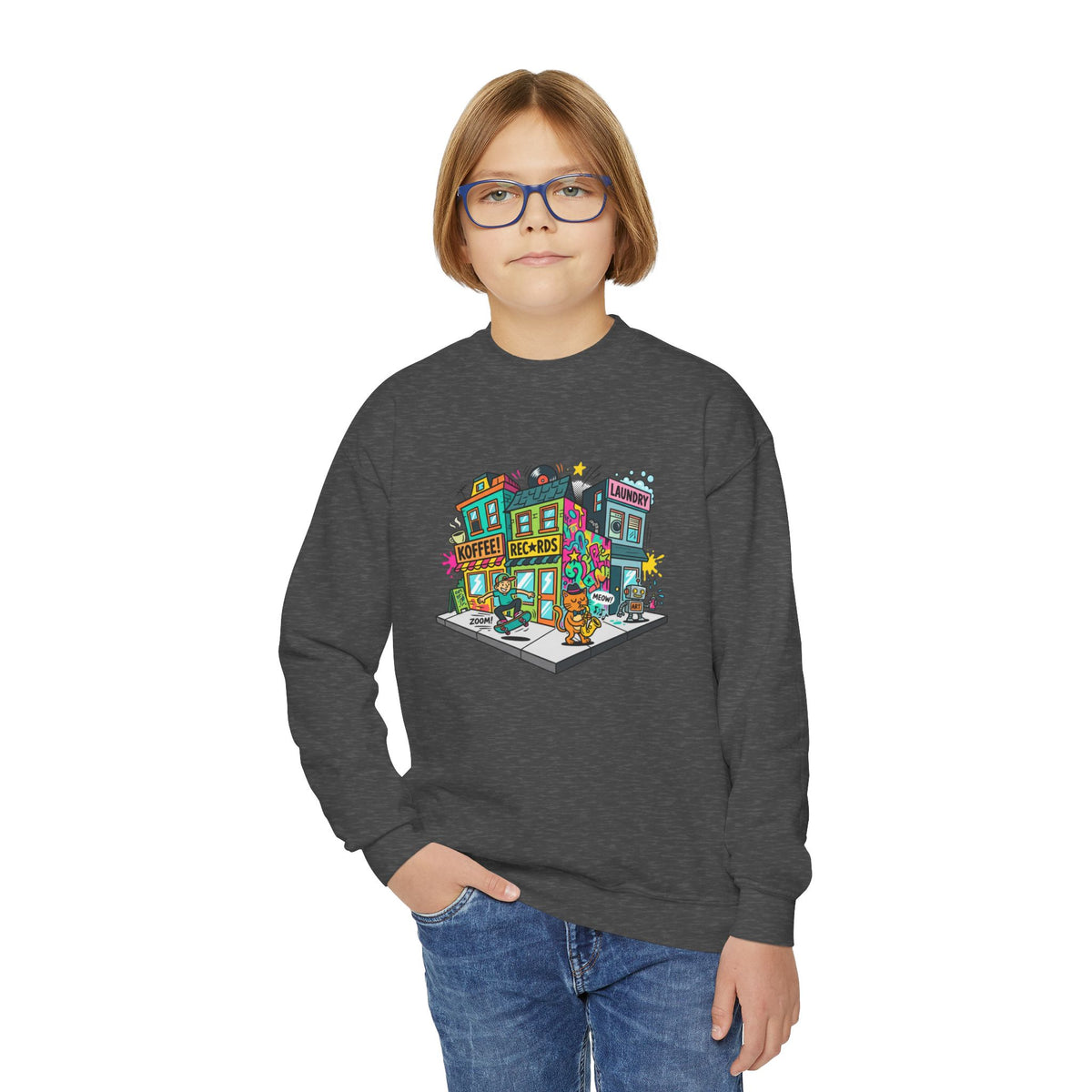 Colorful City Life Crewneck Sweatshirt