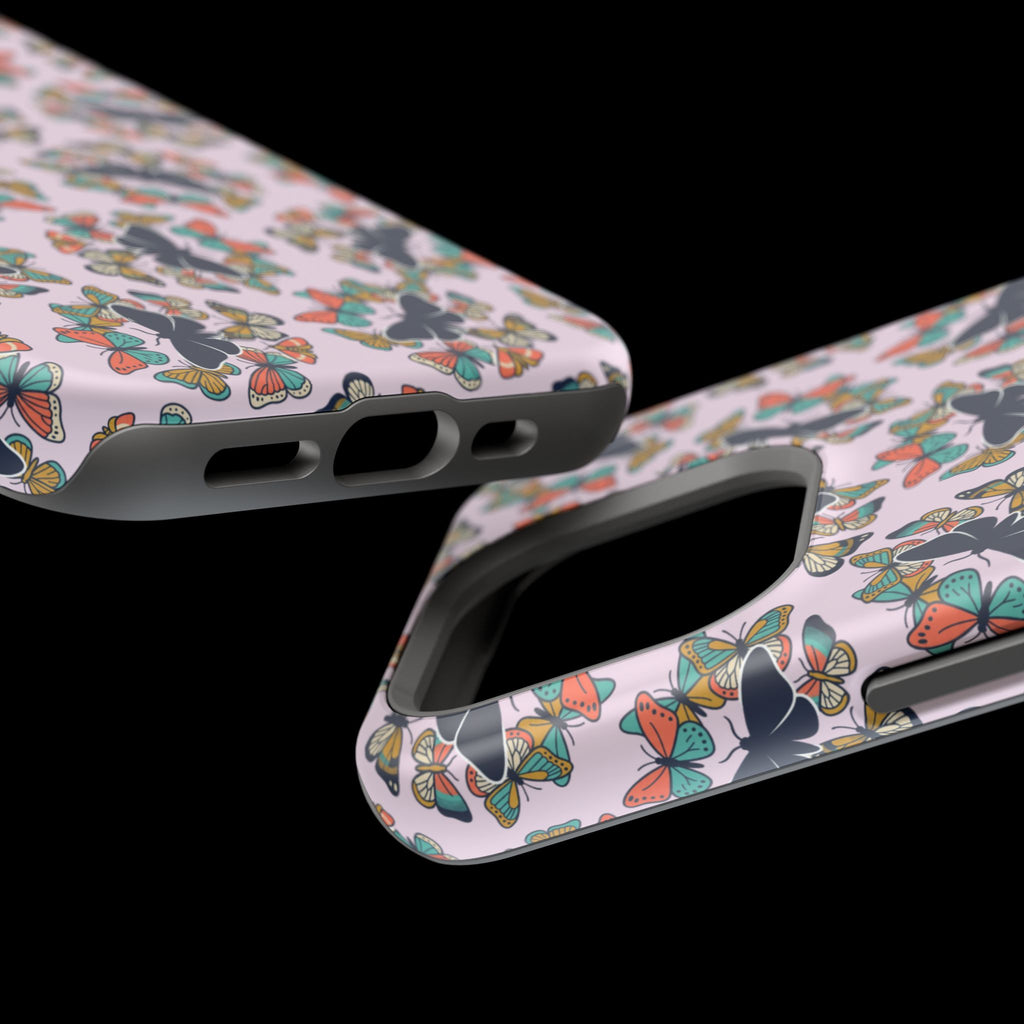 Phone Cases | Pastel Butterflies and Moths Pattern Magnetic Impact-Resistant Case