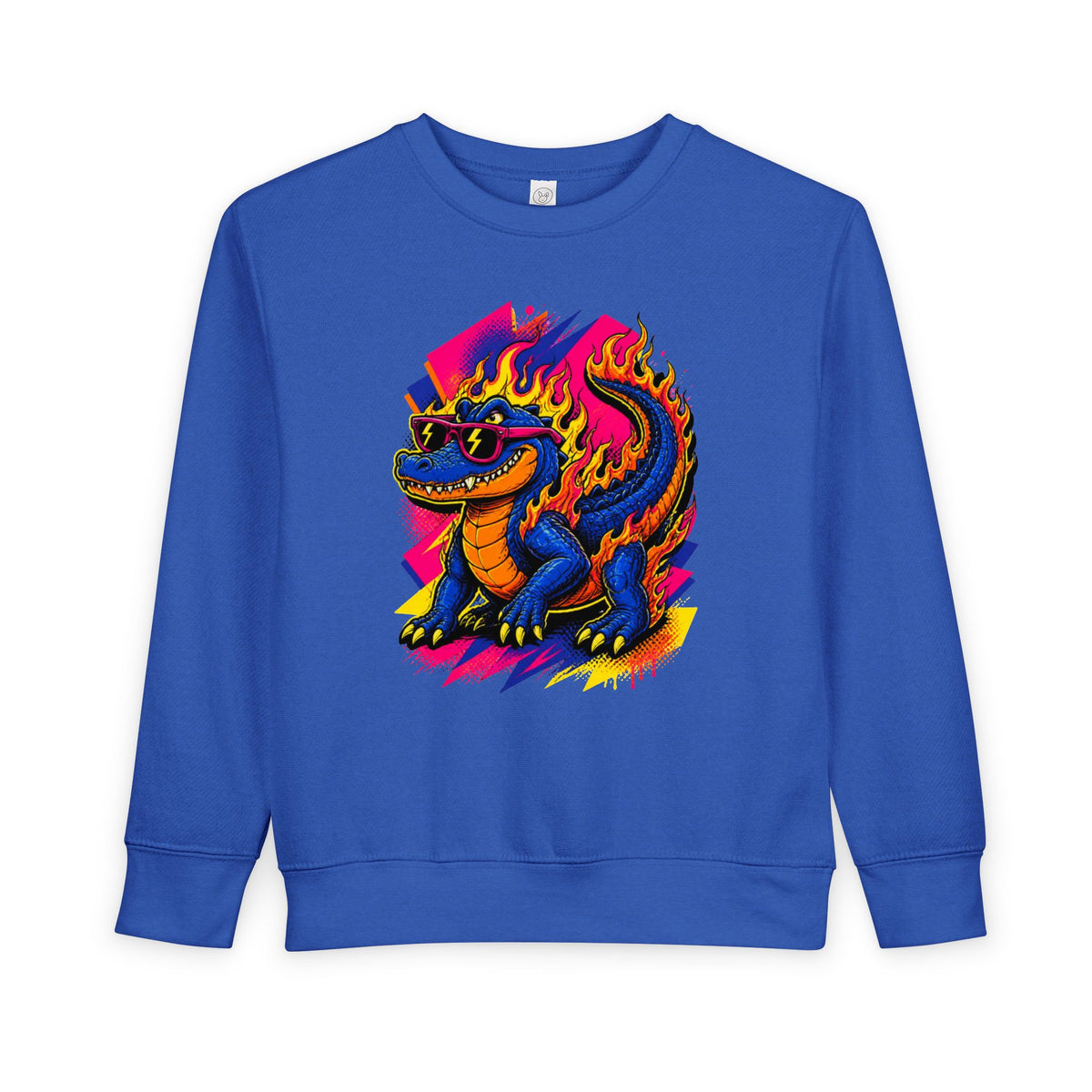 Bold Neon Alligator Sweatshirt for Tots