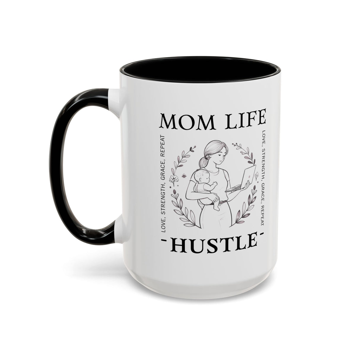 Mom Life Hustle Ceramic Accent Mug
