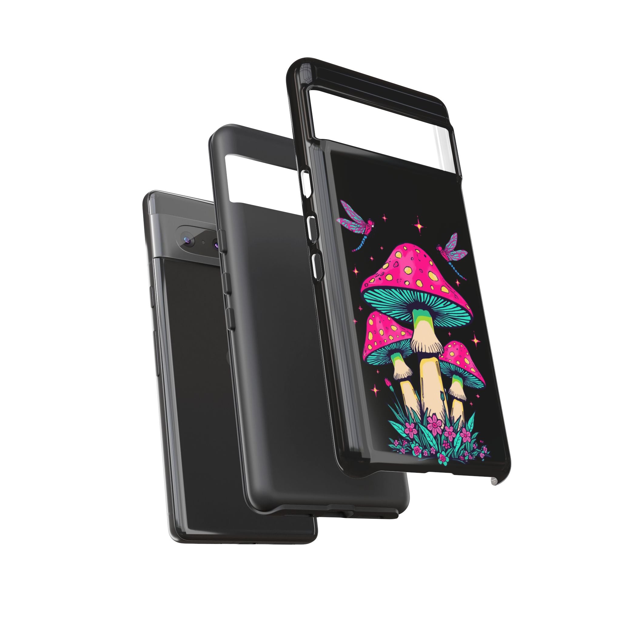 Phone Cases | Colorful Mushroom and Dragonfly Print Tough Case