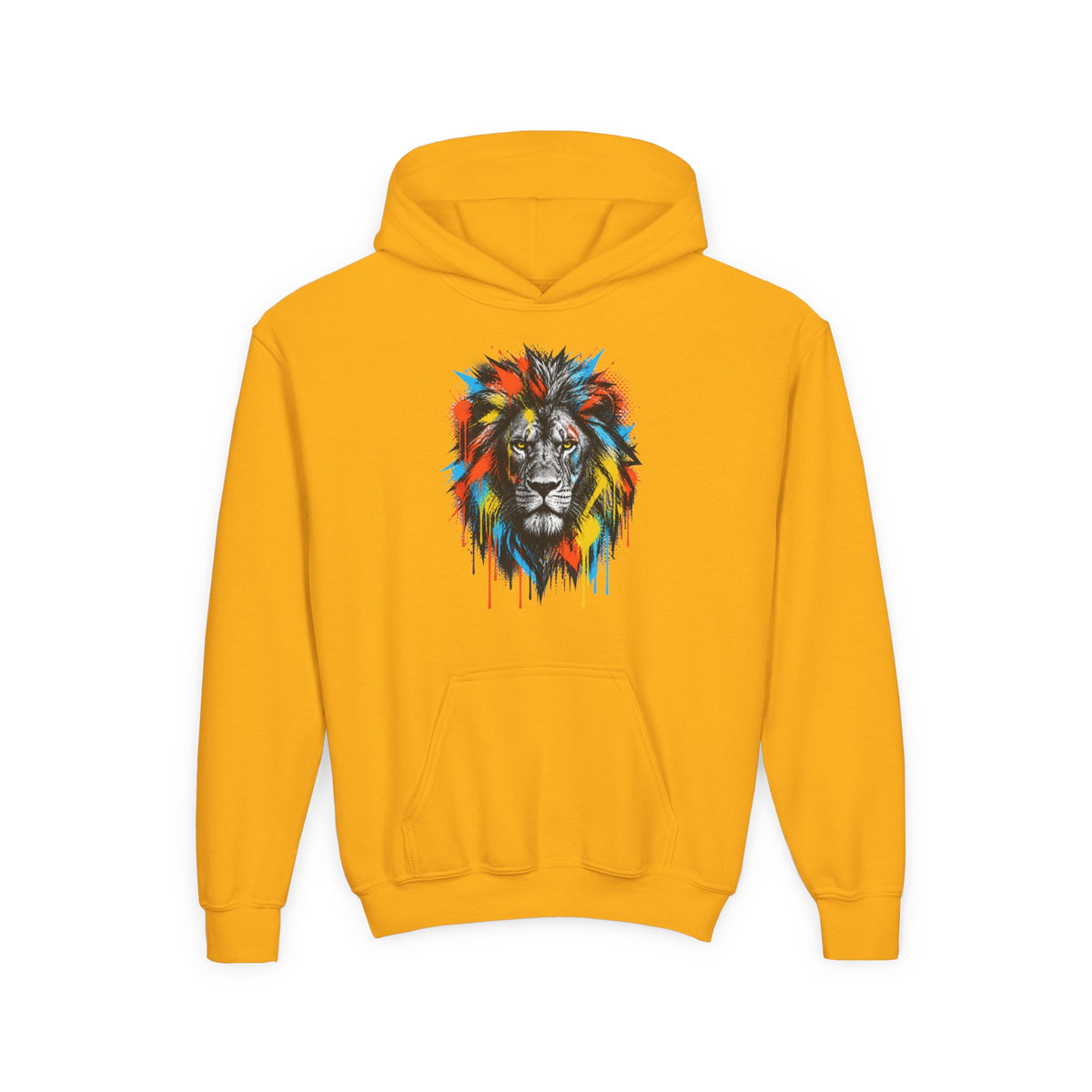 Lion Spirit Paint Drips Youth Hoodie