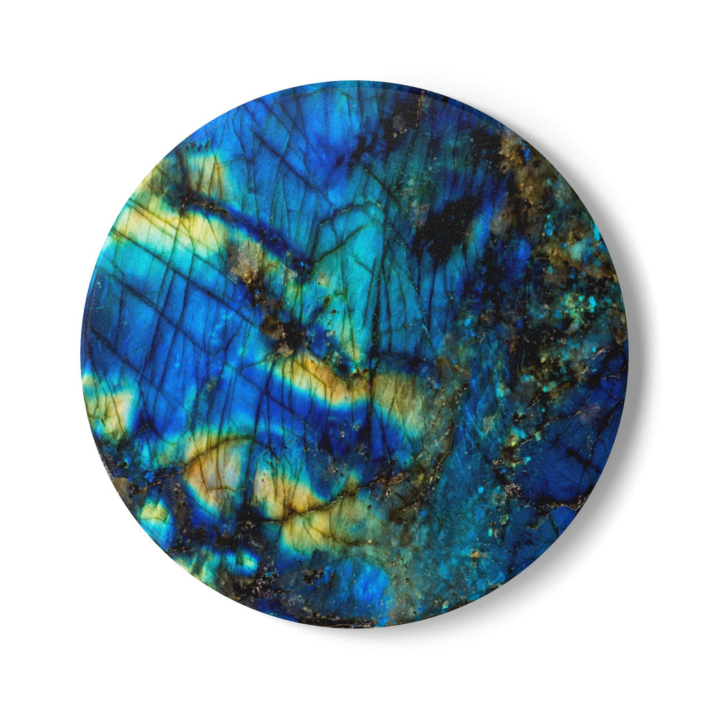 Coasters | Faux Labradorite Stone Ceramic Drink Coaster