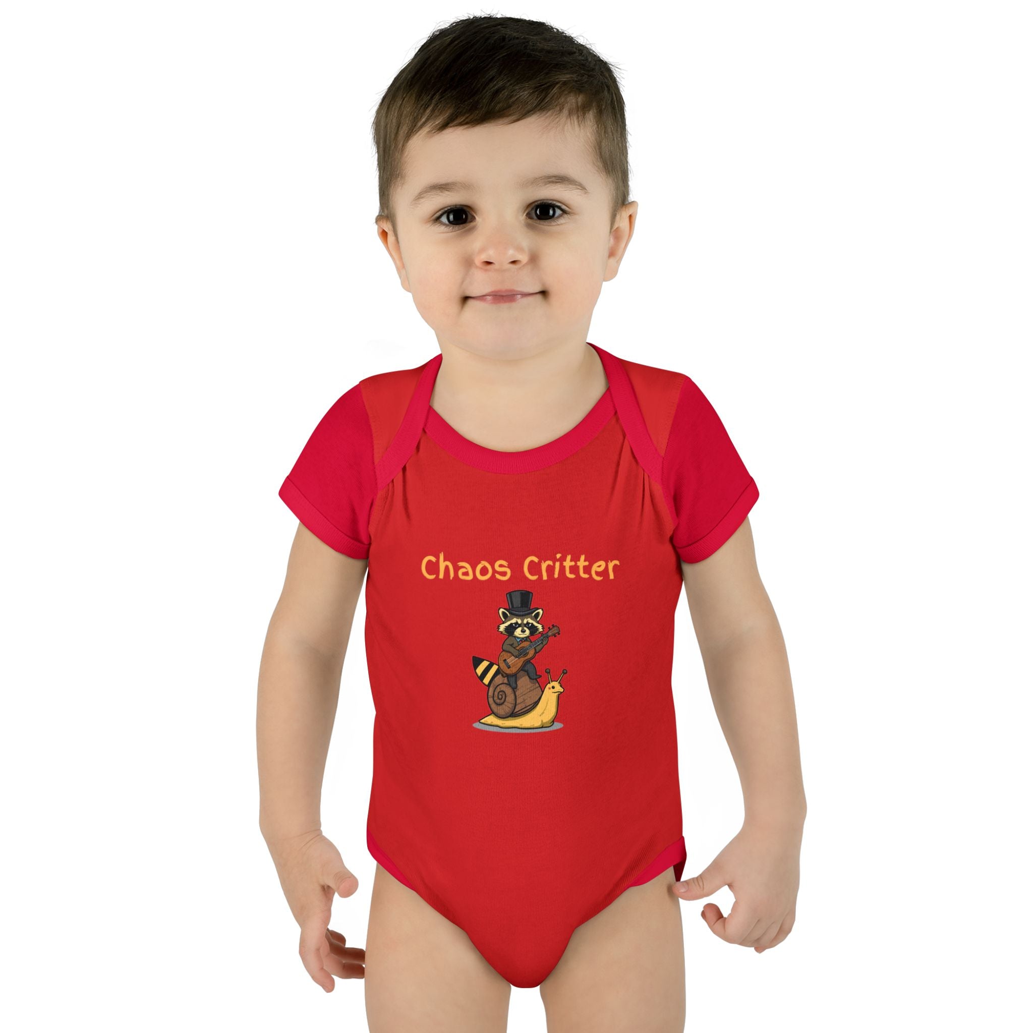 Baby Bodysuit | 'Chaos Critter' Playful Racoon Baby Onesie