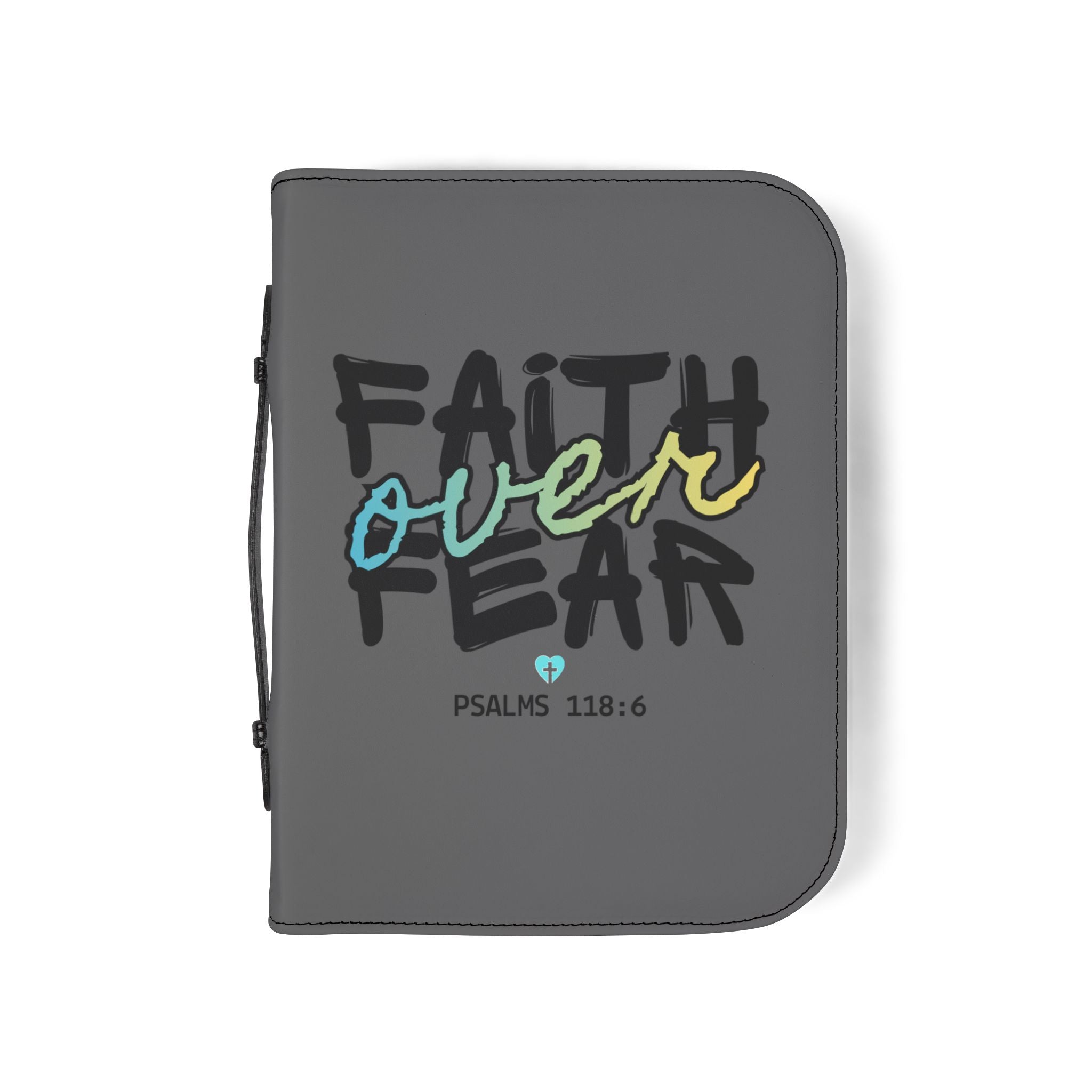Bible Cover | Psalms 118:6 Scripture Zippered Case 'Faith Over Fear'