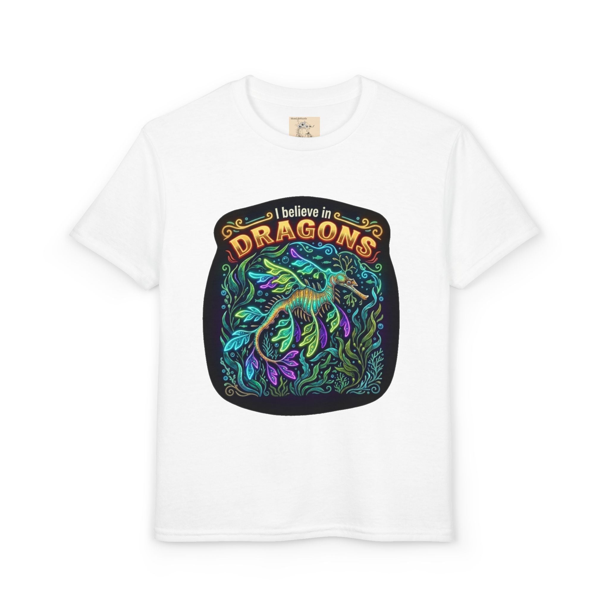 T-Shirt | 'I Believe in Dragons' Colorful Dragon Graphic Youth Tee