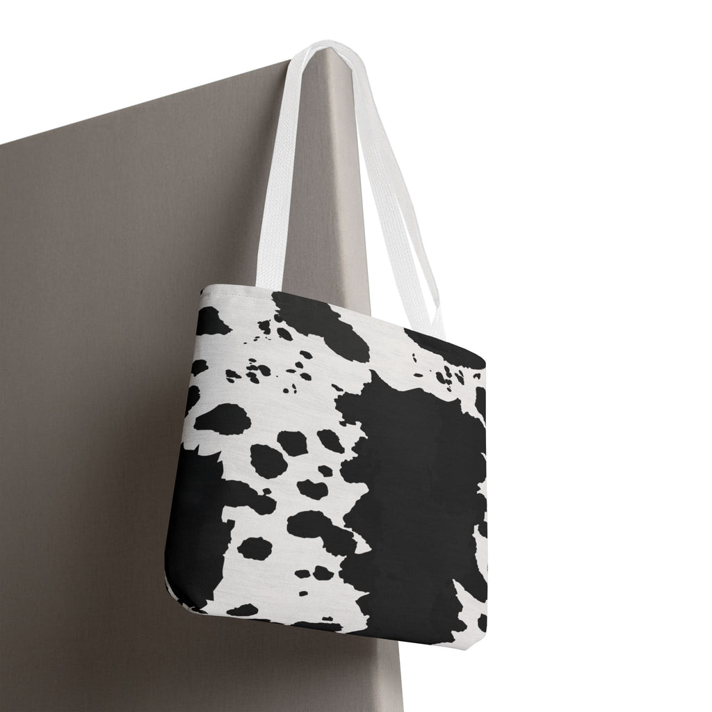 Tote Bag | Black & White Cow Print Patterned Shoulder Tote