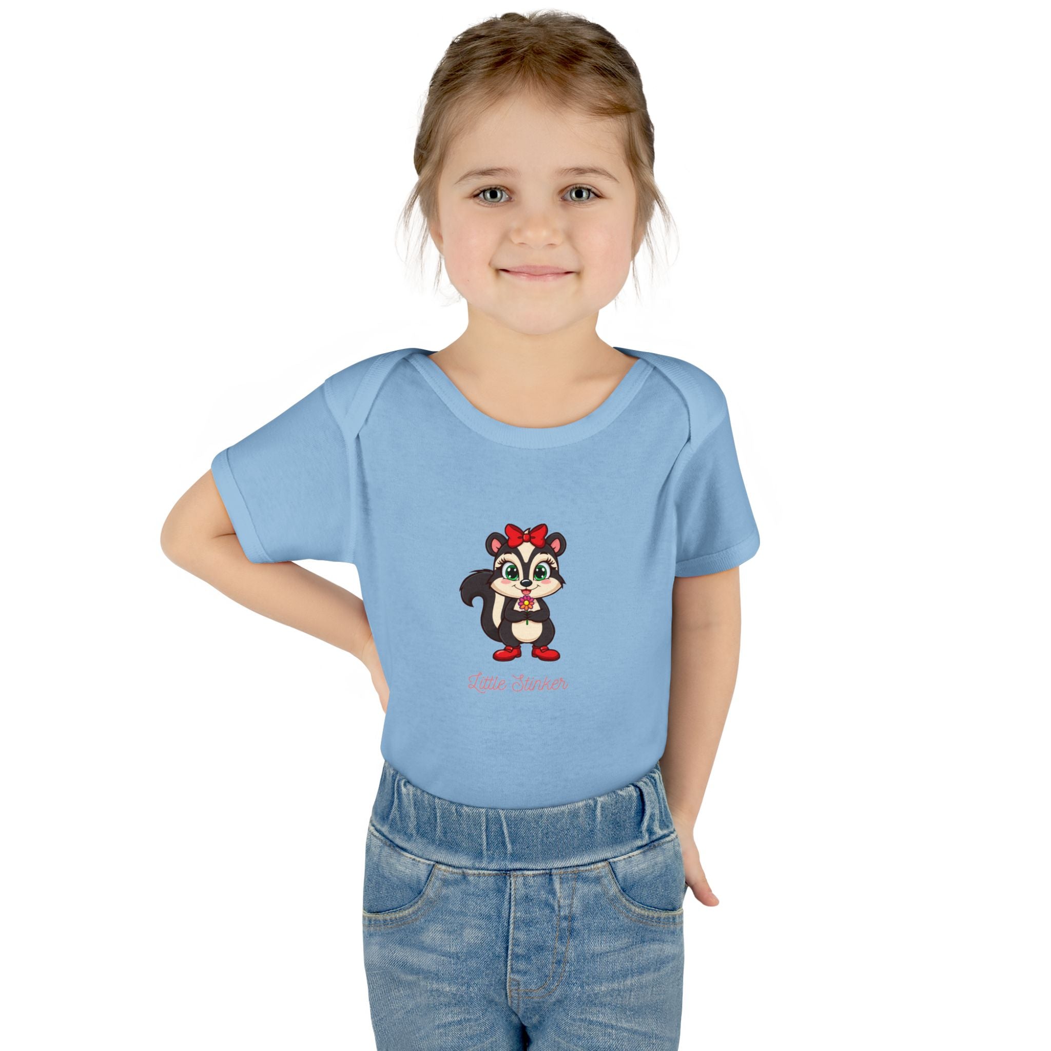 Baby Bodysuit | Cute Skunk Cartoon 'Little Stinker' Graphic Infant Onesie